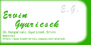 ervin gyuricsek business card